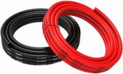 YUNIQUE GREEN-CLEAN Silikonový kabel 8 AWG Flexibilní elektrický vodič 5 metrů [2,5 m černý a 2,5 m červený] Pocínovaný měděný drát Vysoká teplotní odolnost