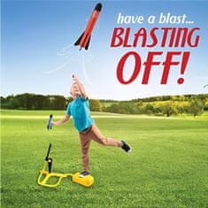 JOJOY® Raketomet pro děti - vystřelí až 100+ metrů - 3 barevných pěnových raket, odpalovací podložka é hračky pro kluky a holky od 3 let | ROCKETUP