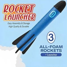 JOJOY® Raketomet pro děti - vystřelí až 100+ metrů - 3 barevných pěnových raket, odpalovací podložka é hračky pro kluky a holky od 3 let | ROCKETUP