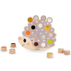 Dřevěný ježek - Montessori smyslové puzzle