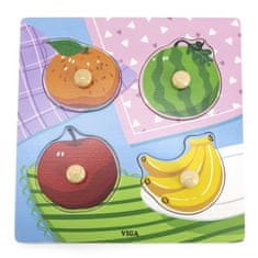 LEBULA Dřevěné puzzle VIGA s ovocnými špendlíky