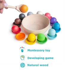 Montessori dřevěná hračka "Balls on Plates"