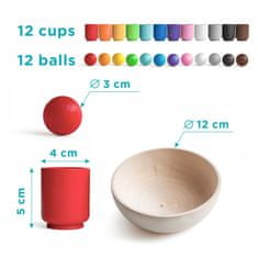 Ulanik Montessori dřevěná hračka "Balls in cups" 