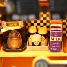 HABARRI Miniatura domečku DIY LED, kreativní sada, kavárna